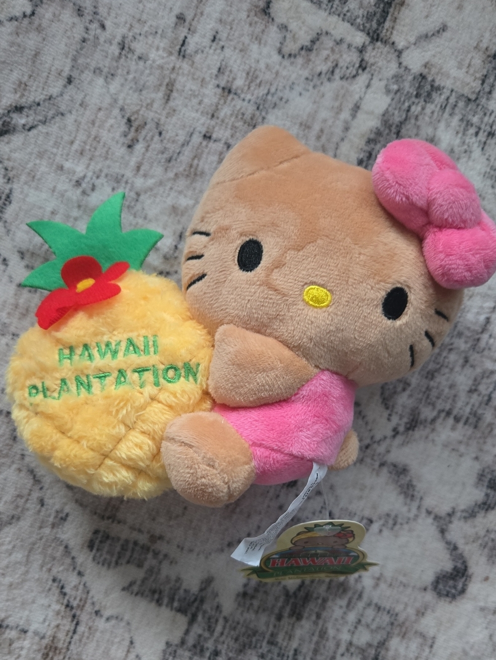 Hello Kitty Brown Plush with Pink Outfit and Yellow Pineapple